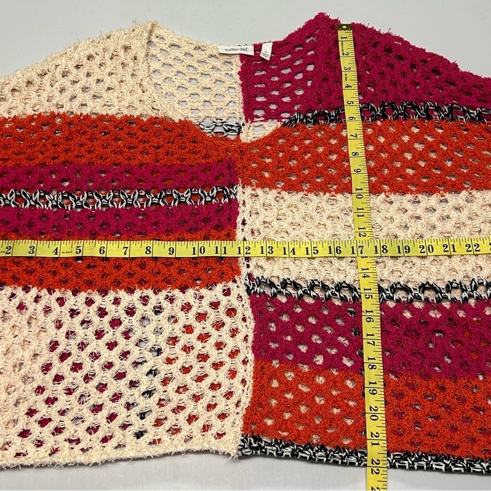 Willow & Root Boho Open Knit Crochet Sweater Sz L‎ Oversized Boxy Artsy Eclectic - Picture 7 of 7